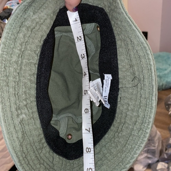 Zara Green Cotton Canvas Bucket Hat size M - Picture 14 of 14